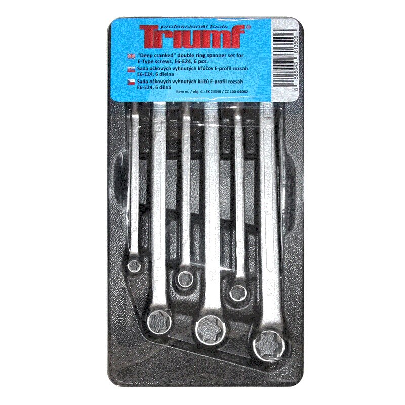 BGS Torx gekröpfte Ringschlüssel E6-E24 6-tlg Größen E-Profil Schlüssel Werkzeug 