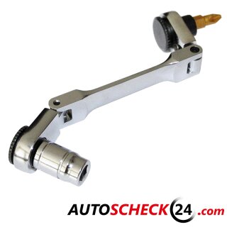Doppelt flexible Ratsche + Griff 1/4 &quot;f&uuml;r Bits und Steckschl&uuml;ssel, kurze Version